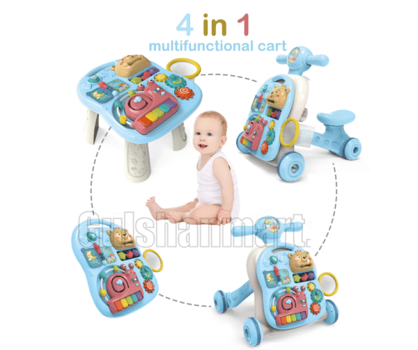 2-in-1 Motorcycle Style Baby Walker with Activity Game Table - Image 7