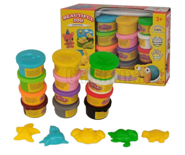Beautiful Zoo Color Dough Playset – 12-Pack Non-Toxic Modeling Clay with Animal Molds for Kids – Soft, Recyclable, Creative Craft Kit for Ages 3+ - Image 3