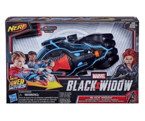 NERF Power Moves Marvel Black Widow Stinger Strike Blaster – Black Widow Gauntlet Dart Launcher Toy with 3 Elite Darts – Roleplay Glove for Kids Ages 5+