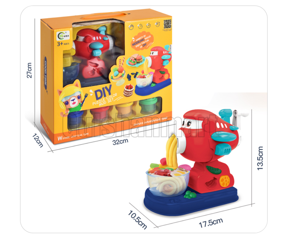 DIY Puzzle Color Mud Set – Airplane Noodle Maker Playdough Extruder Toy
