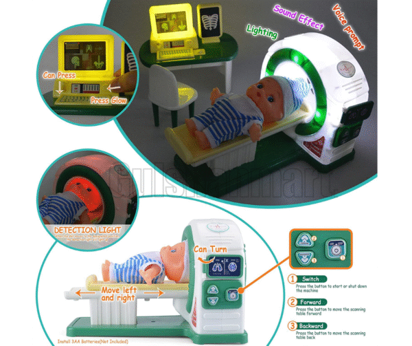Kids Doctor Role Play Set with CT Scanner – Medical Toy Kit with Lights, Sound & Accessories - Image 2