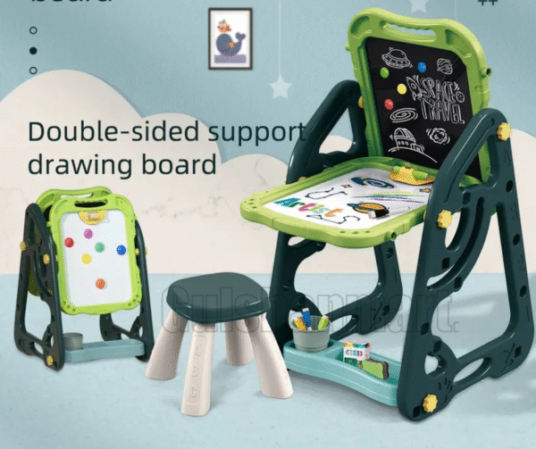 2-in-1 Double-Sided Drawing Board with Adjustable Desk & Chair for Kids - Image 3