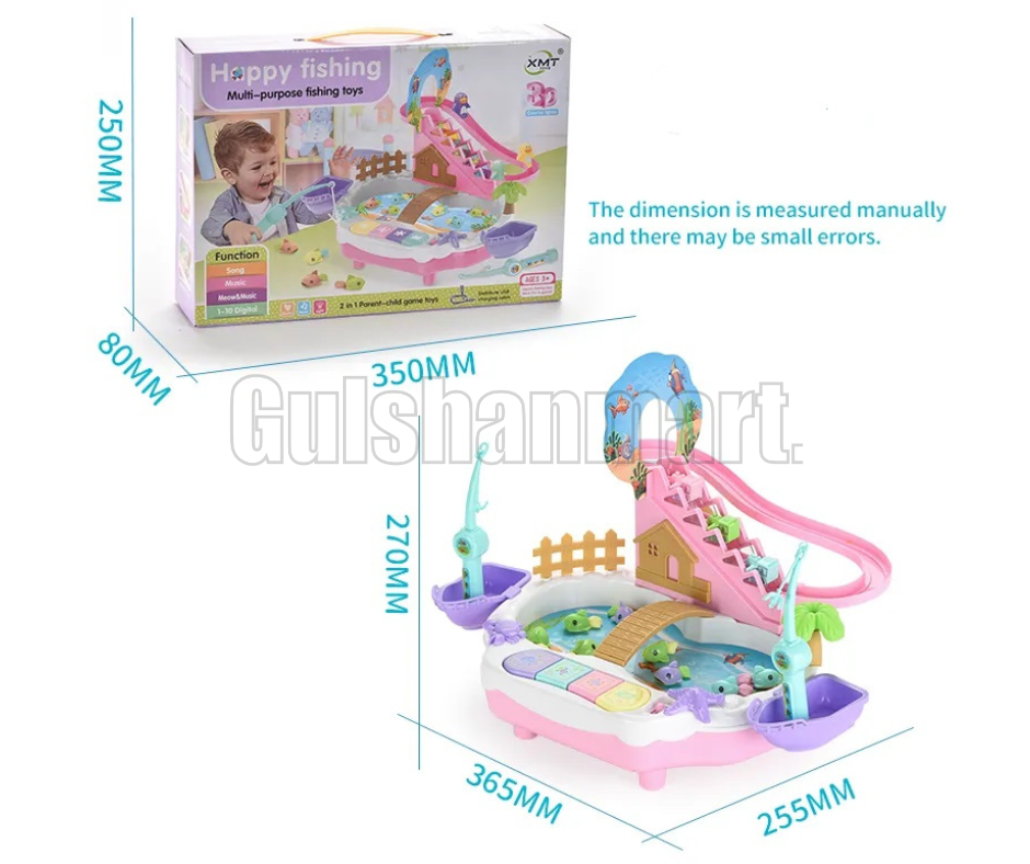 Happy Fishing 2-in-1 Magnetic Fishing & Penguin Slide Toy Set