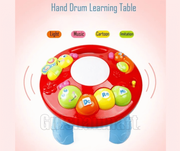 2-in-1 Baby Hand Drum Learning Table | Musical Activity Toy with Lights, Sounds & Educational Buttons - Image 2