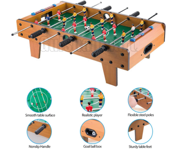 Mini Tabletop Foosball Game – Wooden Soccer Table with Steel Rods & Scoreboard | Indoor Game for Kids & Adults - Image 4