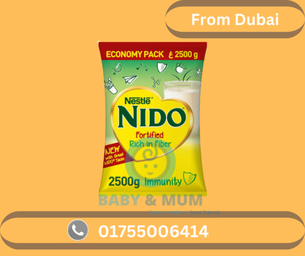 Nestlé NIDO Fortified Milk Powder – 2500g | Rich in Fiber & Immunity Boost | From Dubai