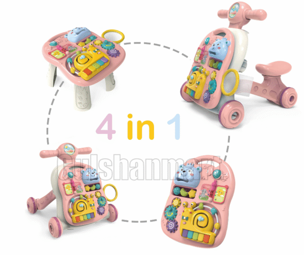 2-in-1 Motorcycle Style Baby Walker with Activity Game Table - Image 4