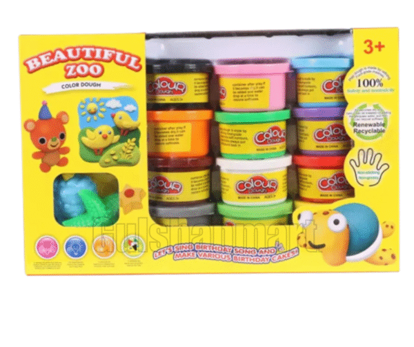 Beautiful Zoo Color Dough Playset – 12-Pack Non-Toxic Modeling Clay with Animal Molds for Kids – Soft, Recyclable, Creative Craft Kit for Ages 3+ - Image 2
