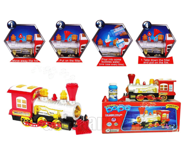 Musical Bubble Steam Train Toy – Light-Up Locomotive Engine with Motion, Music & Bubble Maker – Includes Bubble Solution – Fun Toy for Toddlers & Kids Ages 3+ - Image 2