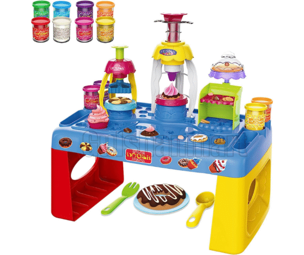 Color Dough Sweet Shop Play Set – 37+ Pieces Dough Table Kit with 4 Cans, Molds & Tools – Non-Toxic DIY Pretend Baking Toy for Kids - Image 2