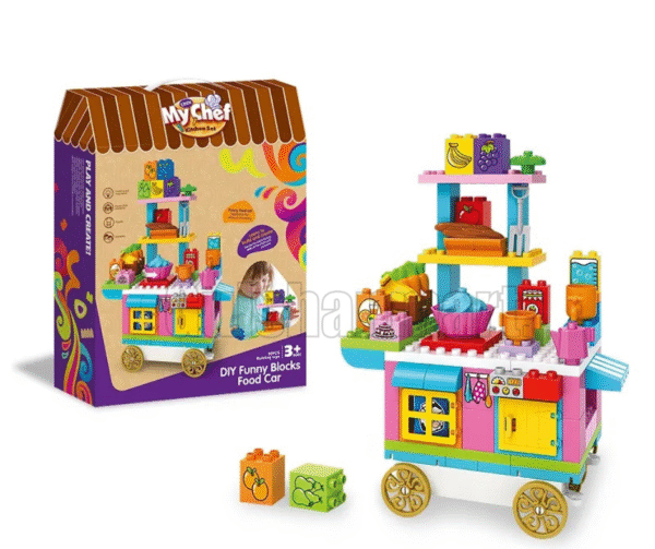 "My Chef Kitchen Set - DIY Funny Blocks Food Car (Building Toy for Kids 3+)" - Image 2
