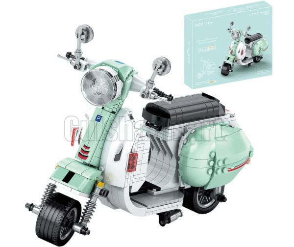 Retro Classic Scooter Building Block Set – 395+ Pieces Creative Model Kit for Teens & Adults (16+), Display-Ready Collectible Toy with Movable Parts - Image 2