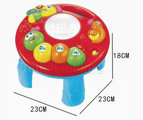 2-in-1 Baby Hand Drum Learning Table | Musical Activity Toy with Lights, Sounds & Educational Buttons - Image 4