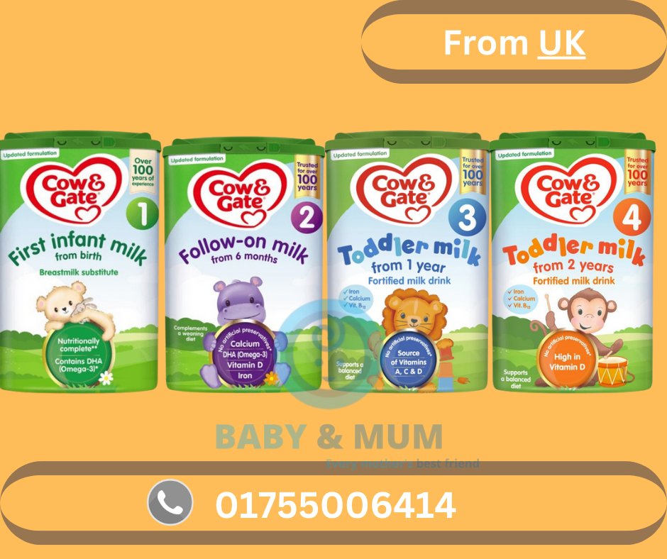 Cow & Gate Baby Milk Formula – Stages 1 to 4 (UK Imported)
