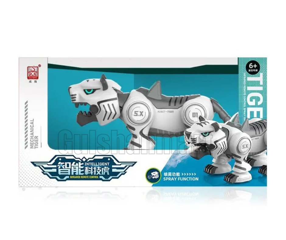 Intelligent Infrared Remote Control Mechanical Tiger with Spray & Sound Effects – 53cm