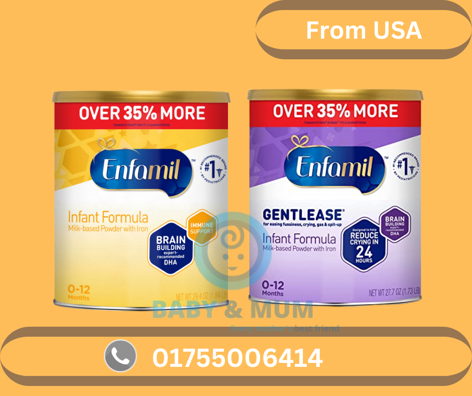 Enfamil & Enfamil Gentlease Infant Formula Milk-Based Powder with Iron