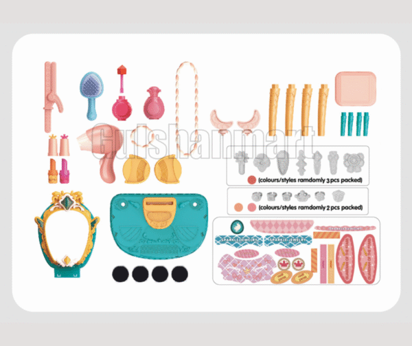 Sparkle Jewelry Vanity Dressing Table Play Set for Kids – Musical Mirror, Lights & 25+ Accessories | Pretend Makeup Set with Chair for Girls Ages 3+ - Image 2