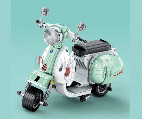 Retro Classic Scooter Building Block Set – 395+ Pieces Creative Model Kit for Teens & Adults (16+), Display-Ready Collectible Toy with Movable Parts
