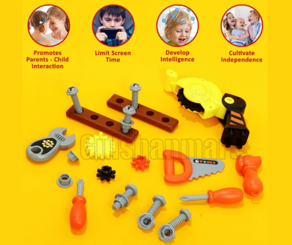 2-in-1 Deluxe Tool Set with Rolling Trolley – Kids Construction Play Set - Image 4