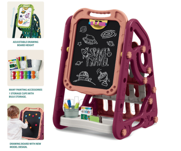 Artist 3-in-1 Magnetic Drawing Board & Bookshelf for Kids - Image 3