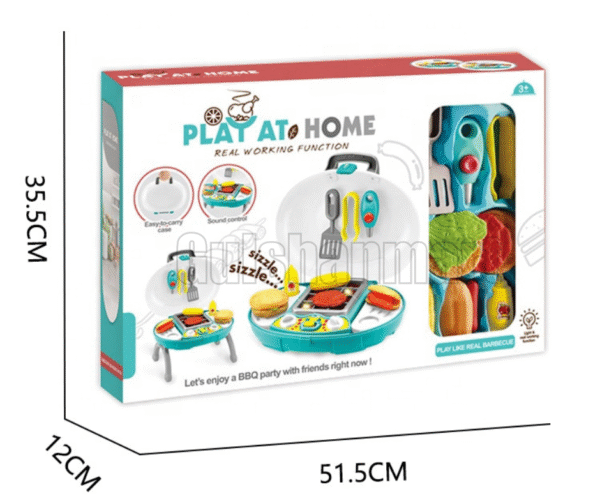 Kids BBQ Grill Playset – Portable Pretend Barbecue Toy with Accessories and Food – Interactive Role Play Kitchen Set for Toddlers and Children - Image 2