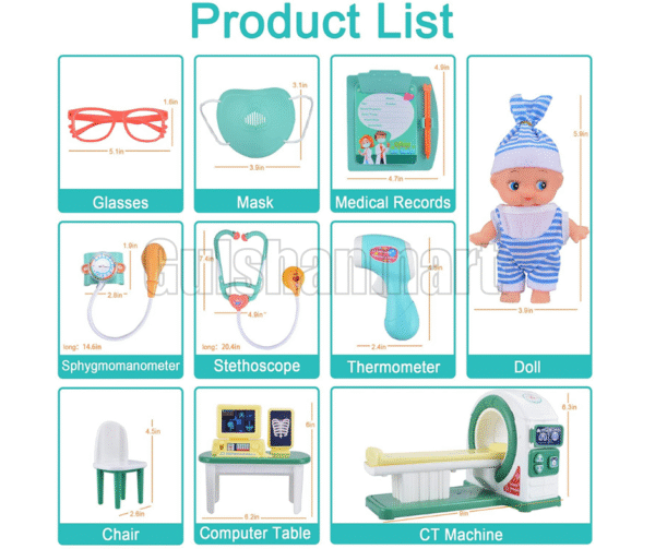 Kids Doctor Role Play Set with CT Scanner – Medical Toy Kit with Lights, Sound & Accessories - Image 4