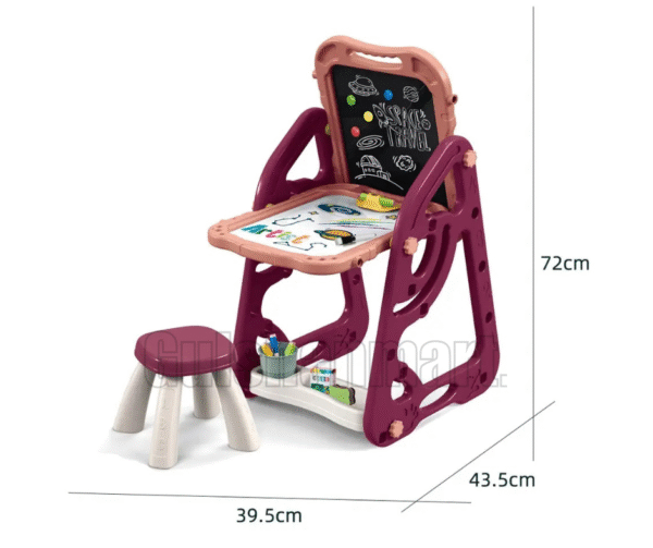 2-in-1 Double-Sided Drawing Board with Adjustable Desk & Chair for Kids - Image 4