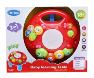 2-in-1 Baby Hand Drum Learning Table | Musical Activity Toy with Lights, Sounds & Educational Buttons