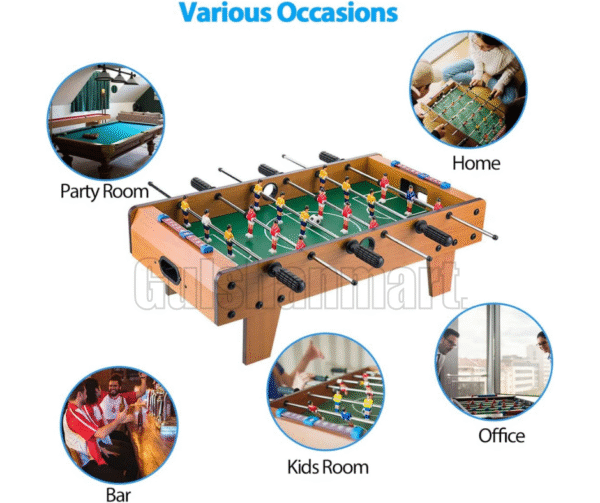 Mini Tabletop Foosball Game – Wooden Soccer Table with Steel Rods & Scoreboard | Indoor Game for Kids & Adults - Image 5