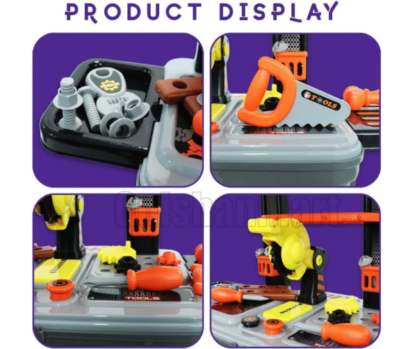 2-in-1 Deluxe Tool Set with Rolling Trolley – Kids Construction Play Set - Image 3