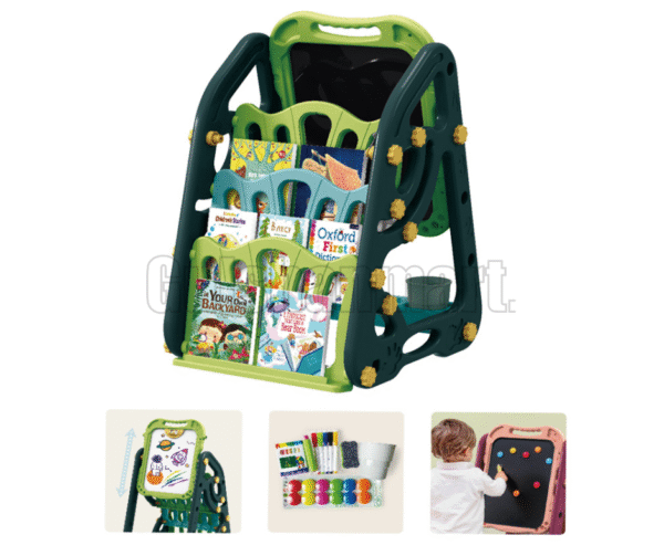 Artist 3-in-1 Magnetic Drawing Board & Bookshelf for Kids - Image 4
