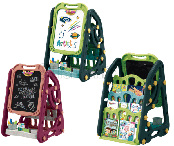Artist 3-in-1 Magnetic Drawing Board & Bookshelf for Kids - Image 5