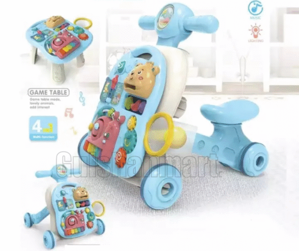 2-in-1 Motorcycle Style Baby Walker with Activity Game Table - Image 5