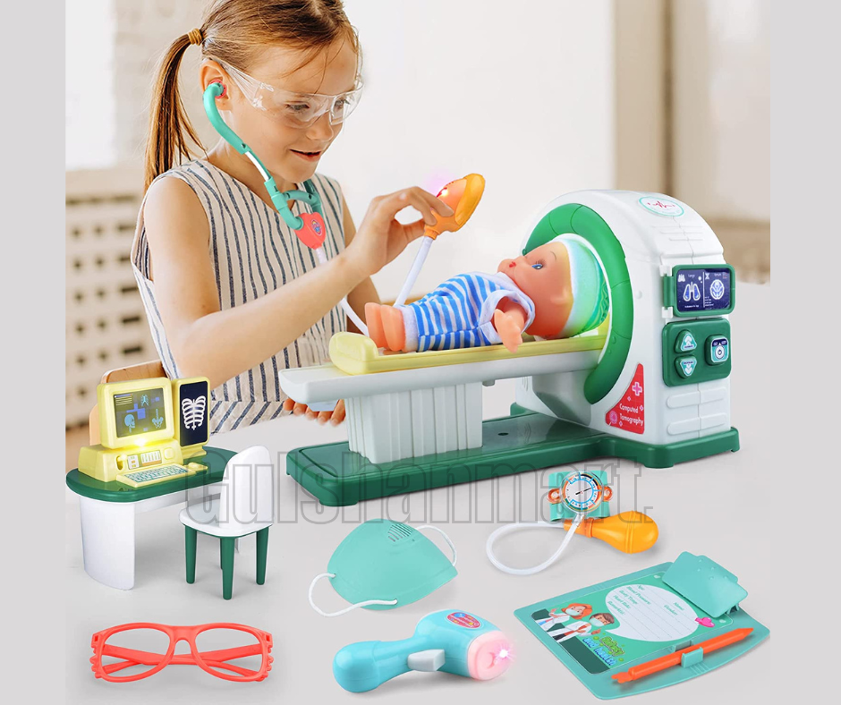 Kids Doctor Role Play Set with CT Scanner – Medical Toy Kit with Lights, Sound & Accessories