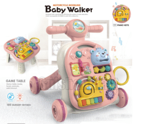 2-in-1 Motorcycle Style Baby Walker with Activity Game Table
