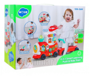 4-in-1 Smart Learning Push & Ride Train Toy – Lights, Sounds & Educational Activities for Toddlers (12–36 Months)